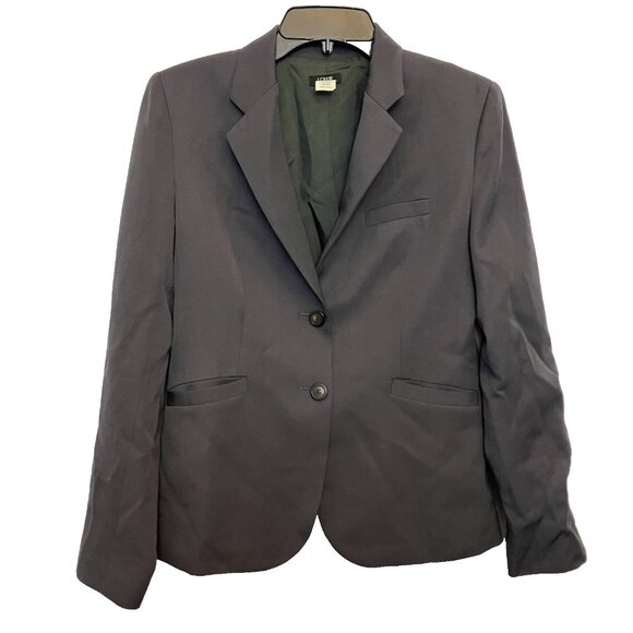 J.CREW Jackets & Blazers - J Crew Womens Blazer Jacket Size 8 Gray Wool Lined Preppy Academia Office Career